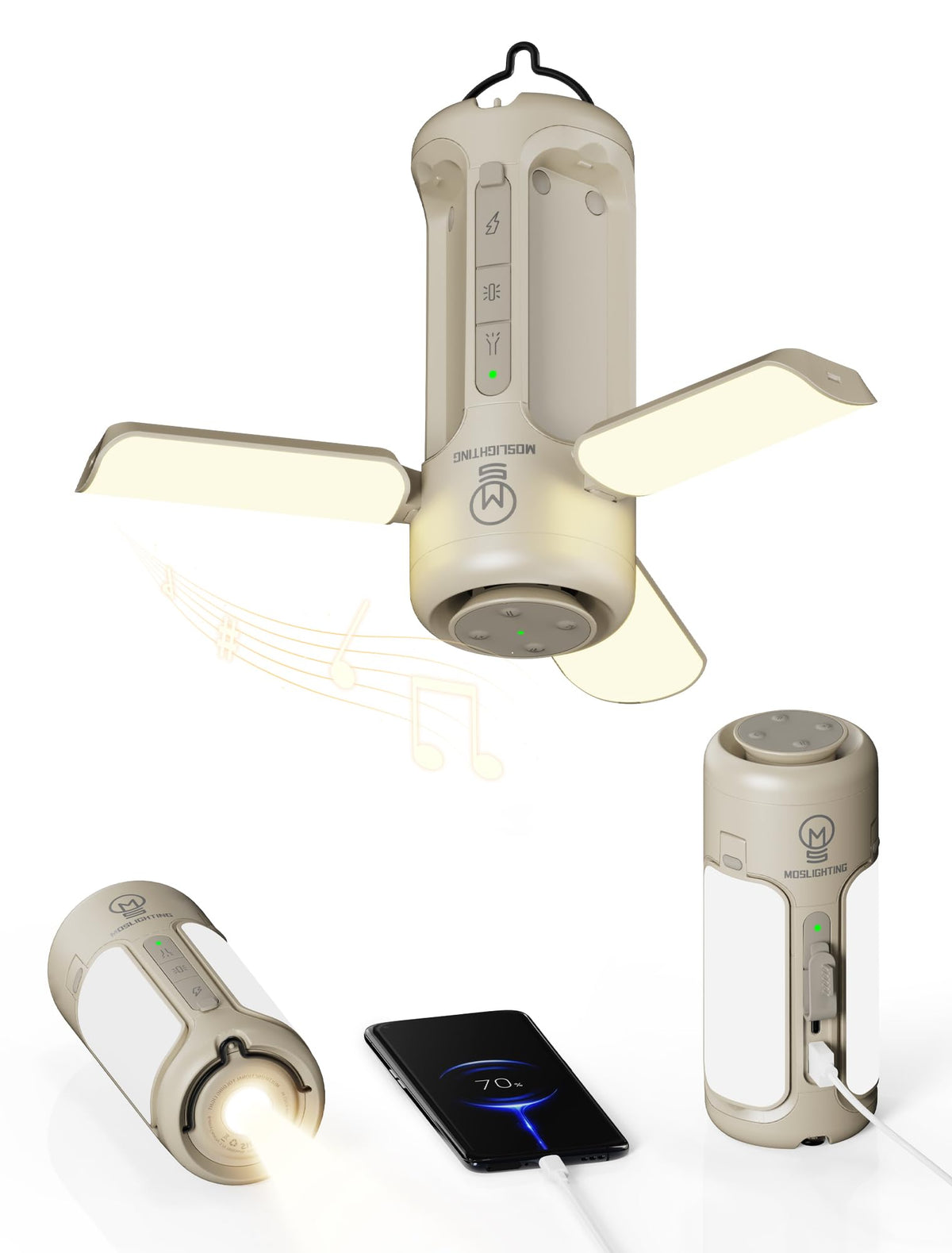 Camping Lantern Rechargeable, 3-in-1 Foldable Tent Light & Flashlight, 1500LM, 10000mAh, IP54 Water Resistant, 1/4" Screw Base, Stepless Dimming, 5 Modes for Camping, Hiking, Power Outages