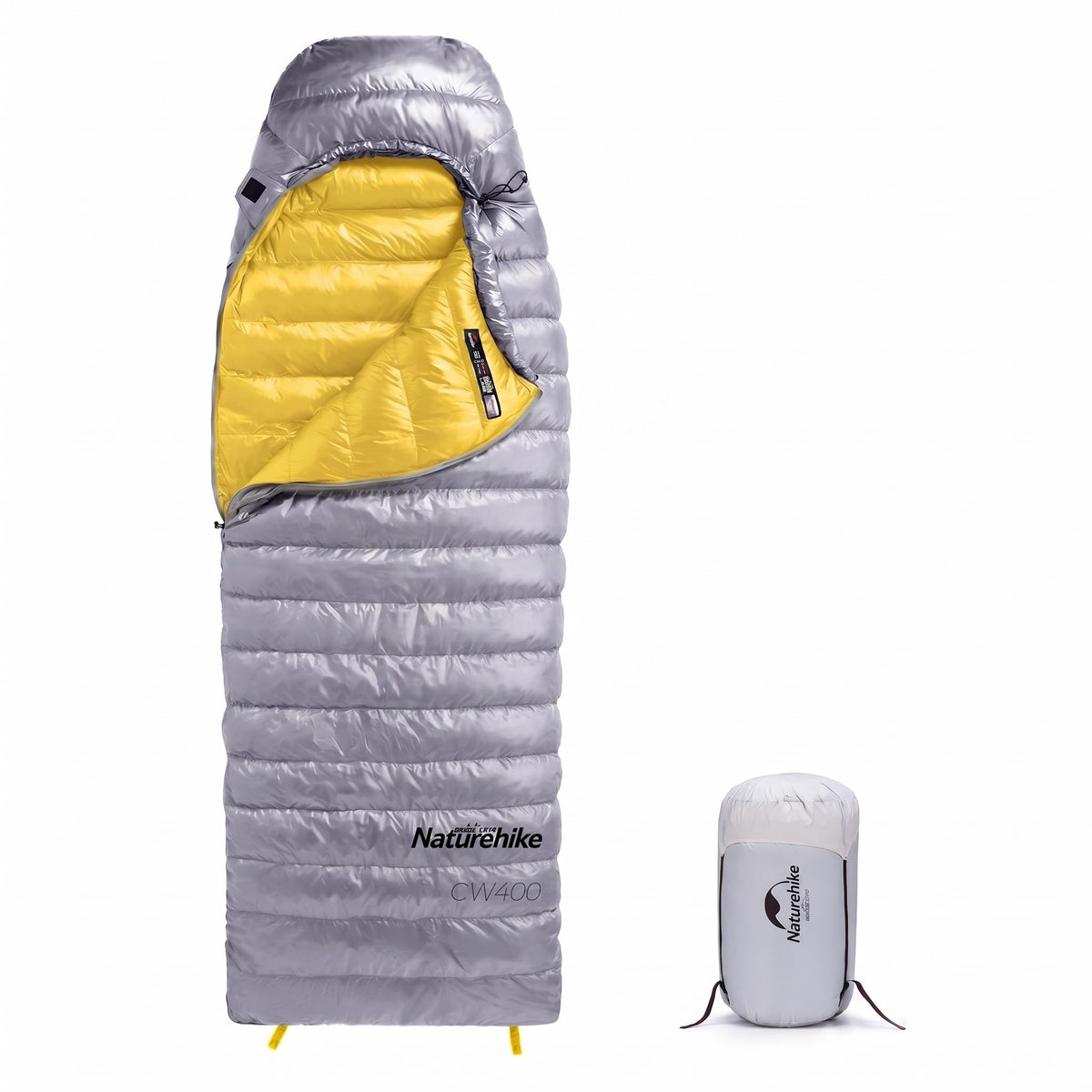 Naturehike Ultralight Down Sleeping Bag, 650FP Backpacking Sleeping Bag for Adults, 40.4℉ Waterproof Sleeping Bags for Camping, Hiking, Traveling with Compression Sack
