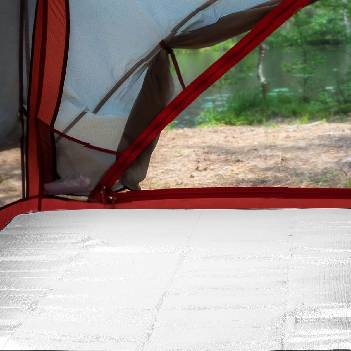 Portable Tent Mat 2 * 1.5m Aluminum Film Thickened for Picnic