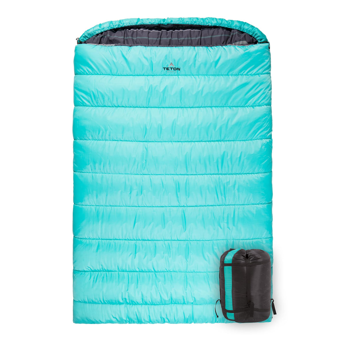 Teton Mammoth Queen Size Double Sleeping Bag- A Warm Bag the Whole Family can Enjoy – Great for Camping, Hunting and Base Camp. Compression Sack Included