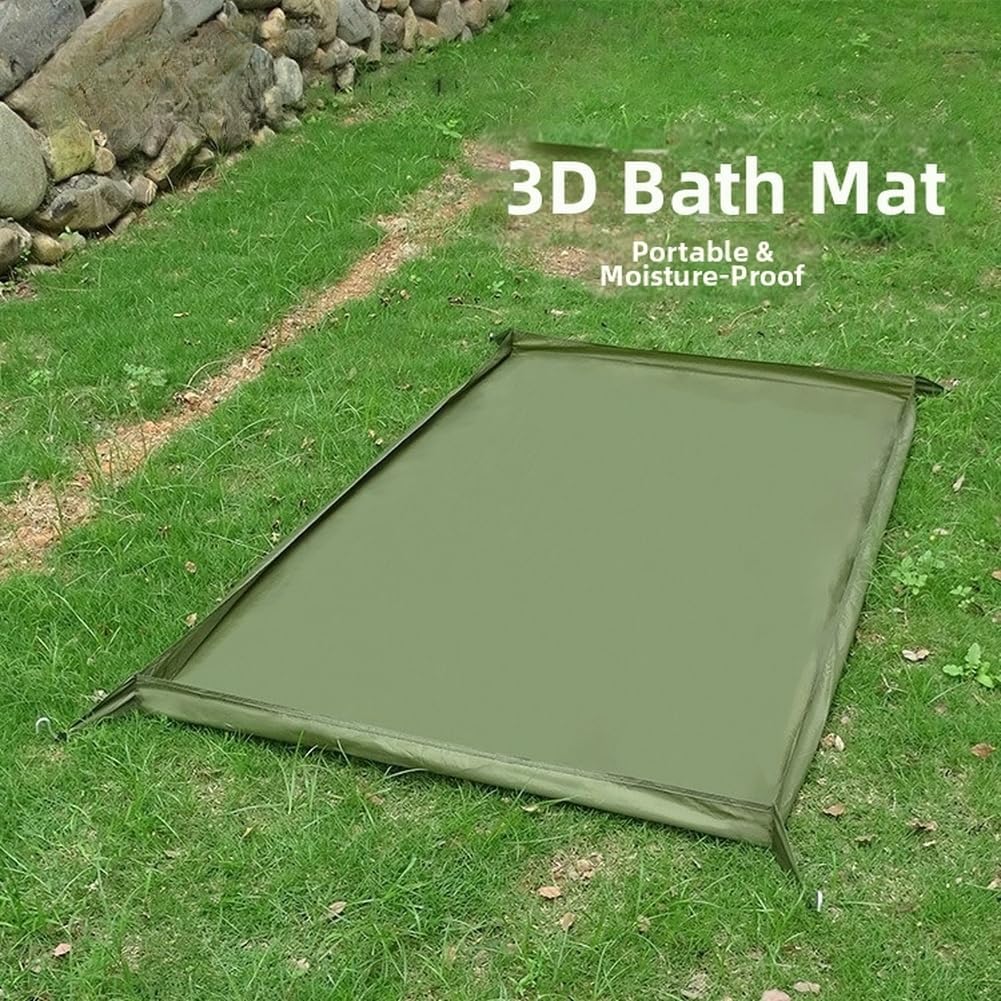 Outdoor Camping Mat Waterproof Ground Cover 210D Oxford Cloth Portable Beach Picnic Pad Moisture Proof Floor Sheet for Tent Hiking Travel Green 210x120cm