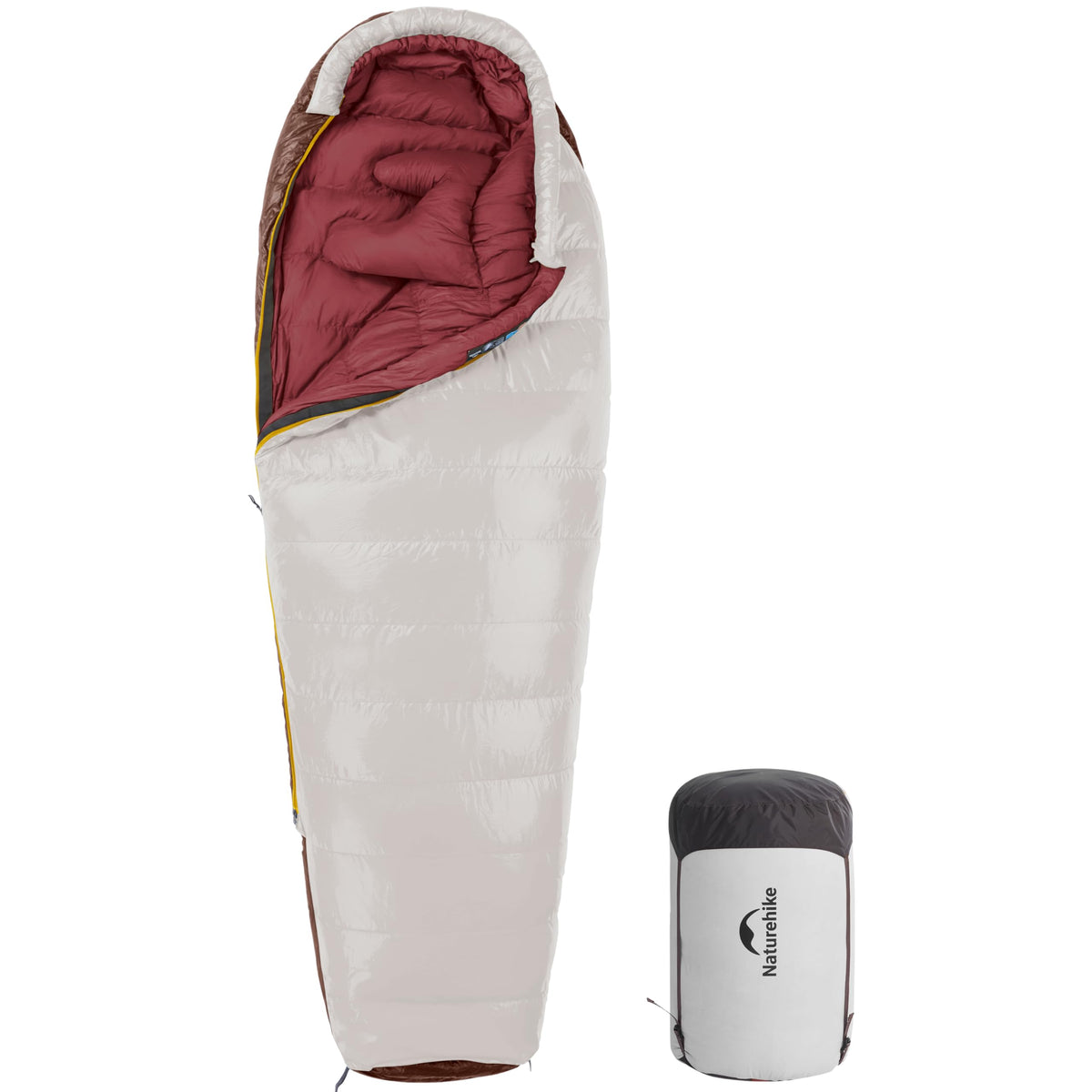 Naturehike 0 Degree RDS Down Mummy Sleeping Bag for Adults, 650 Fill Power, Cold Weather Backpacking Sleeping Bag for Camping, Hiking, -1℉ 18℉ 30℉, YKK Zipper