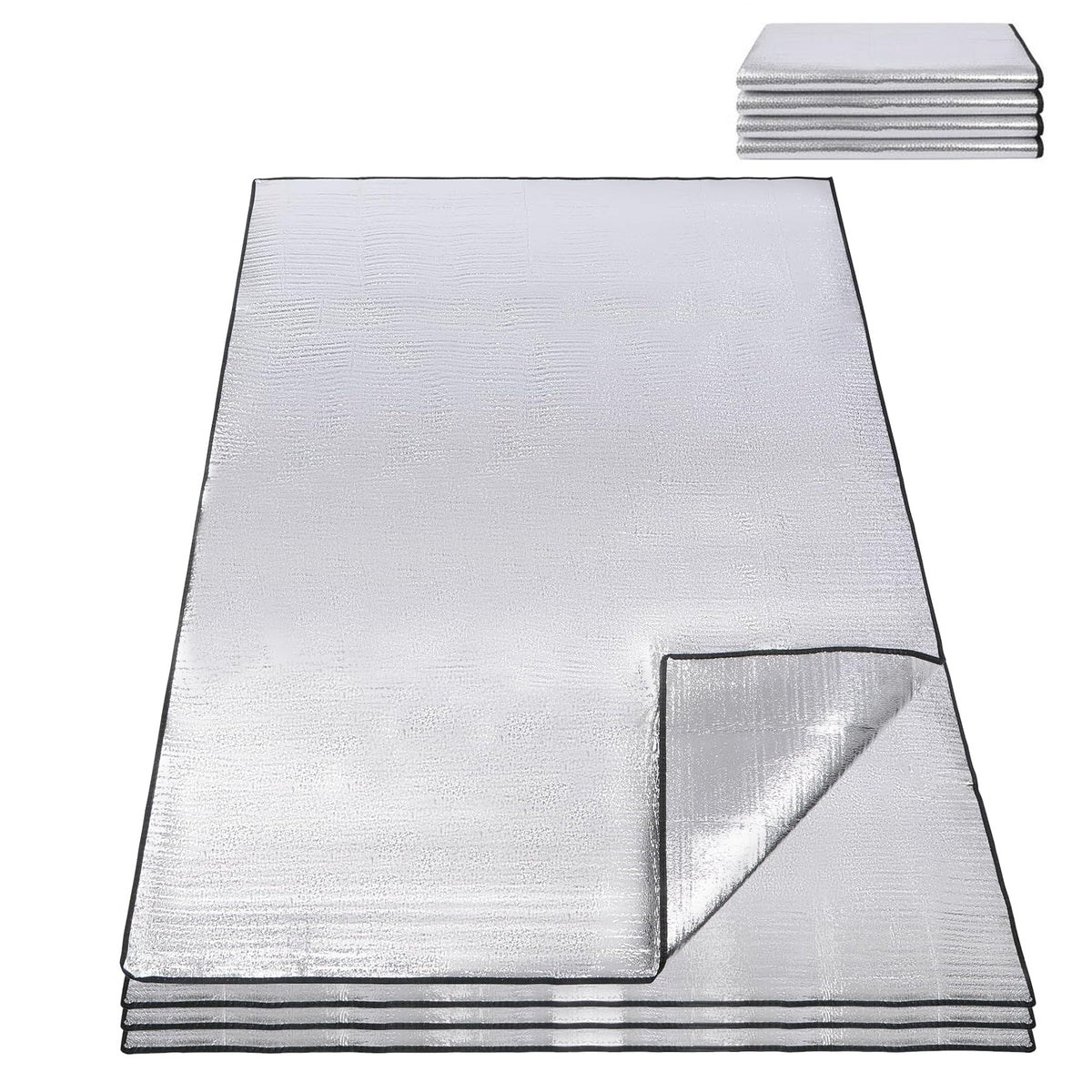 REDCAMP 79"x59" Camping Mat Foam Foil Blanket, Waterproof Aluminum Foil Mat Sleeping Tent Pad for Outdoor Picnic, Camping, Beaches, 1 Pack/2 Pack/4 Pack