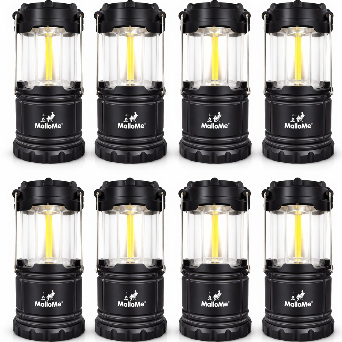 MalloMe Camping Lights LED Lantern Flashlights, Battery Operated Lamp Tent Lanterns for Power Outages, Camping Essentials Outdoor,Home,Emergency Gear, Hurricane Survival (3 AAA batteries not included)