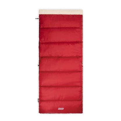 Coleman Flatlands 30/40/50°F Sleeping Bag, Made from 100% Recycled Material, Big & Tall Options, Cool-Weather Sleeping Bag for Camping, Sleepovers, Guests & More