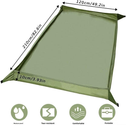 Outdoor Camping Mat Waterproof Ground Cover 210D Oxford Cloth Portable Beach Picnic Pad Moisture Proof Floor Sheet for Tent Hiking Travel Green 210x120cm