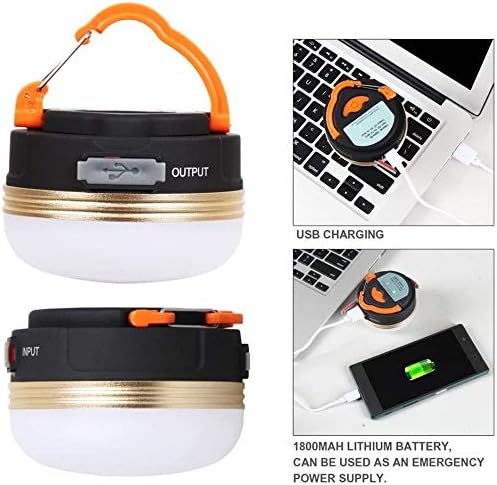 Censinda LED Camping Lantern, 1800mAh Rechargeable Portable Tent Light, 300LM,3 Light Modes, with Magnet Base,Electric Lantern Flashlight for Camping/Hiking/Fishing/Hurricane/Emergency(2 Packs)