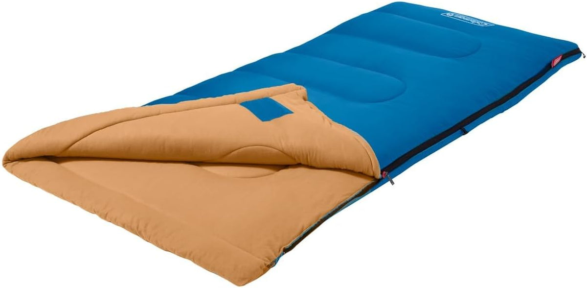 Coleman Brazos Sleeping Bag, Adult Cool Weather, 20°F, No-Snag Zipper