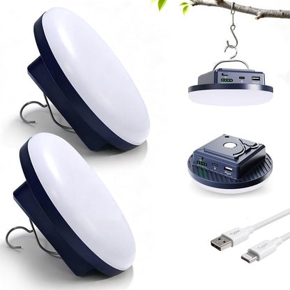 Camping Lights 13200 mAh 4500 Lumens 45W Portable Gear Power Outage USB Outdoor Rechargeable Magnetic Hanging Lantern Emergency Flashlight LED Canopy Tent Light