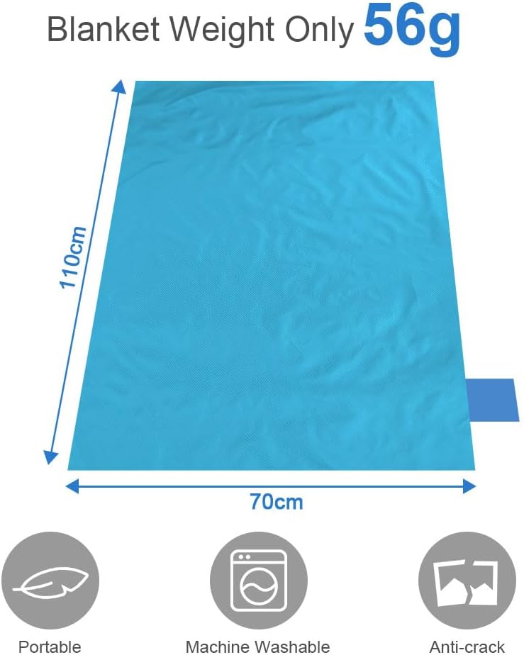 Ainiv Picnic Blanket, Mini Pocket Beach Mat 27.5 x 43.3IN (1-2 People)