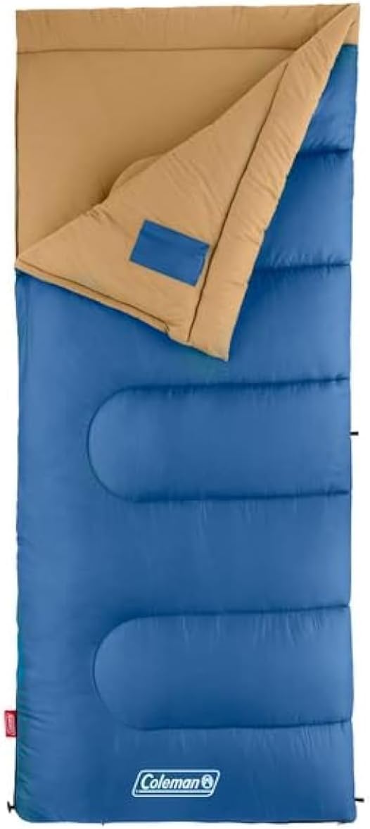 Coleman Brazos Sleeping Bag, Adult Cool Weather, 20°F, No-Snag Zipper