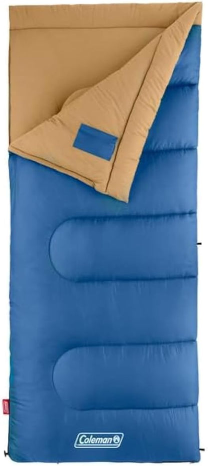 Coleman Brazos Sleeping Bag, Adult Cool Weather, 20°F, No-Snag Zipper