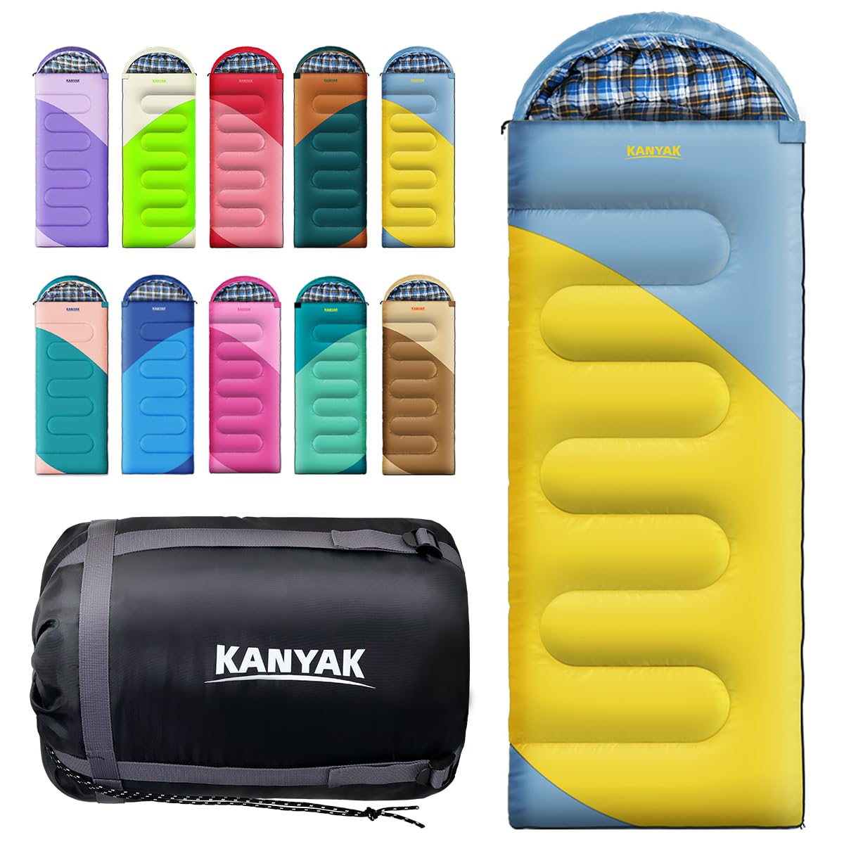 Camping Sleeping Bag for Adults Kids Teens,Waterproof Lightweight