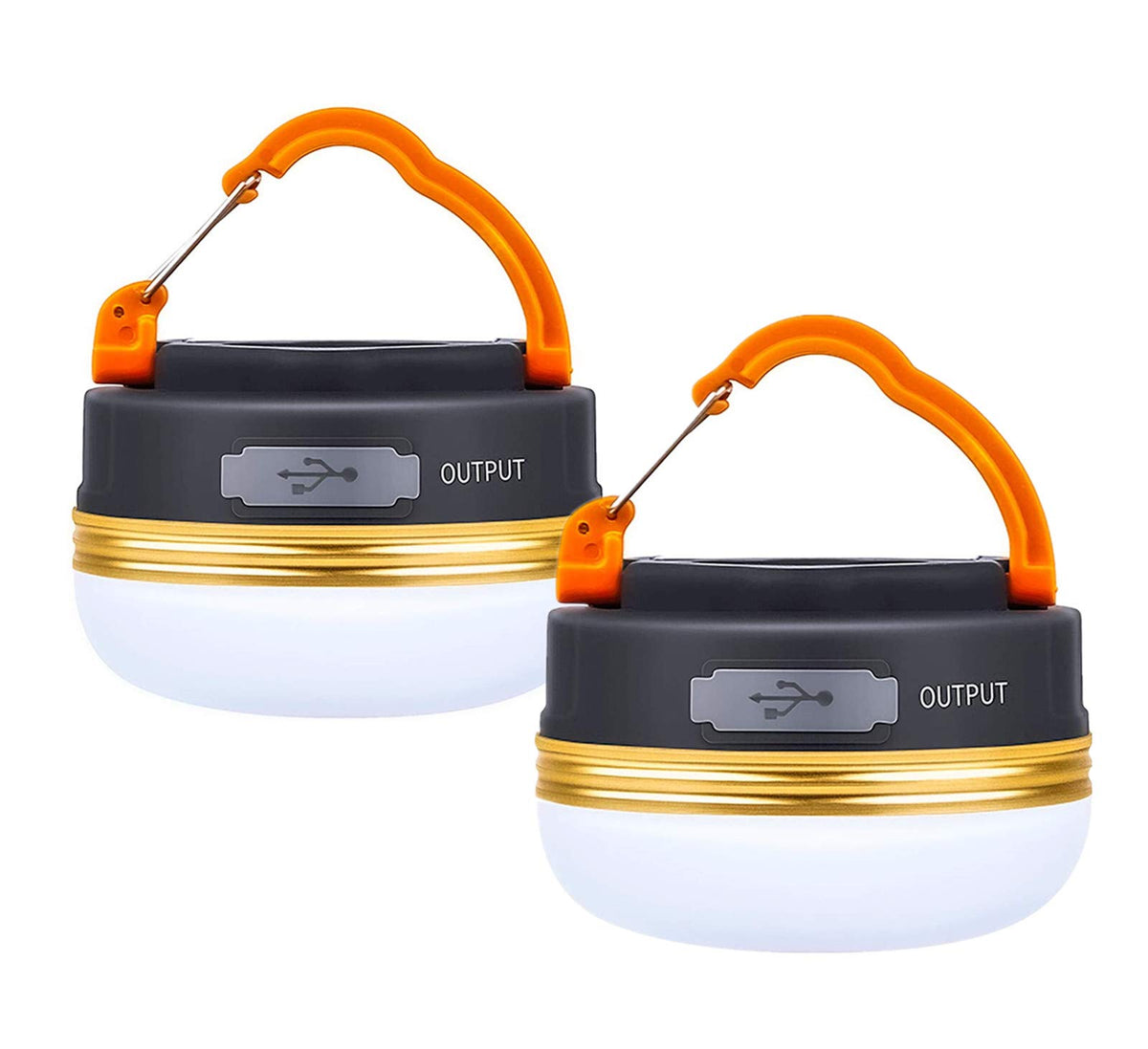 Censinda LED Camping Lantern, 1800mAh Rechargeable Portable Tent Light, 300LM,3 Light Modes, with Magnet Base,Electric Lantern Flashlight for Camping/Hiking/Fishing/Hurricane/Emergency(2 Packs)