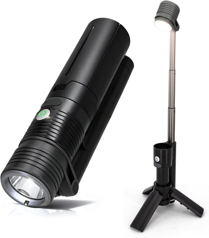 Telescopic Camping Light, Portable Rechargeable Camping Lantern, Outdoor Adventure Emergency Flashlight, Waterproof LED Camp Lamp with Magnetic (Black)