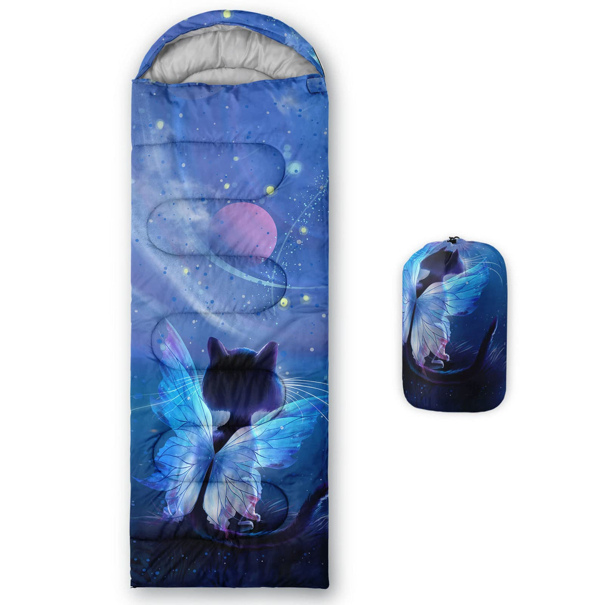 Axolotl Unicorn Sleeping Bag for Kids Boys Girls–Lightweight Warm Cold Weather Sleeping Bags,Waterproof Portable Sleeping Bag with Compression Sack for Camping Backpacking Outdoor Indoor