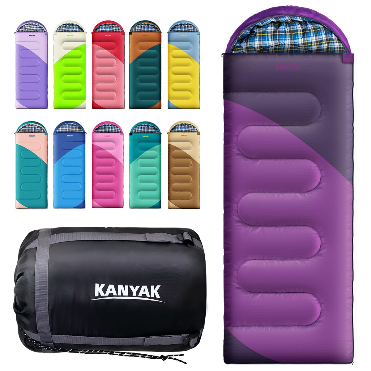 Camping Sleeping Bag for Adults Kids Teens,Waterproof Lightweight