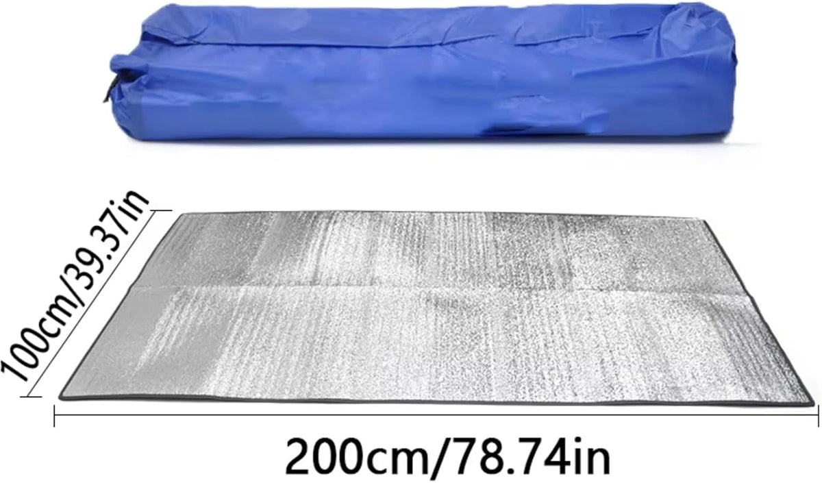 Double-Sided Aluminum Foil Picnic Mat, Moisture Proof Thermal Insulation Outdoor Mat, Portable Tent Floor Mat for Beach Camping Picnic Party (Aluminum foil1x2m)