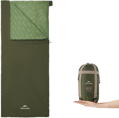 Naturehike Lightweight Compact Sleeping Bag, 59℉/32℉ Envelope Ultralight Backpacking Sleeping Bag Portable, Waterproof with Compression Sack for Cold&Warm, Camping, Traveling, Hiking