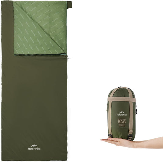 Naturehike Lightweight Compact Sleeping Bag, 59℉/32℉ Envelope Ultralight Backpacking Sleeping Bag Portable, Waterproof with Compression Sack for Cold&Warm, Camping, Traveling, Hiking