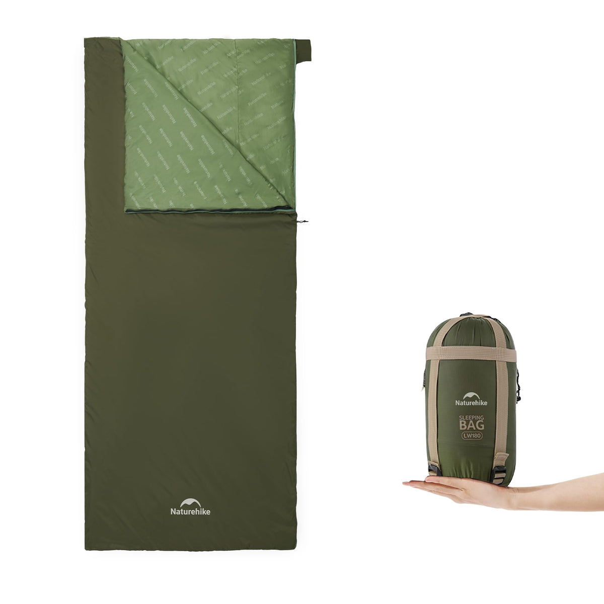 Naturehike Lightweight Compact Sleeping Bag, 59℉/32℉ Envelope Ultralight Backpacking Sleeping Bag Portable, Waterproof with Compression Sack for Cold&Warm, Camping, Traveling, Hiking