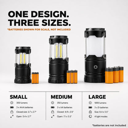 MalloMe Camping Lights LED Lantern Flashlights, Battery Operated Lamp Tent Lanterns for Power Outages, Camping Essentials Outdoor,Home,Emergency Gear, Hurricane Survival (3 AAA batteries not included)