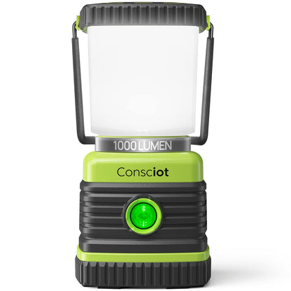 Consciot 1000LM Battery Powered LED Camping Lantern, 4 Light Mode, Dimmable