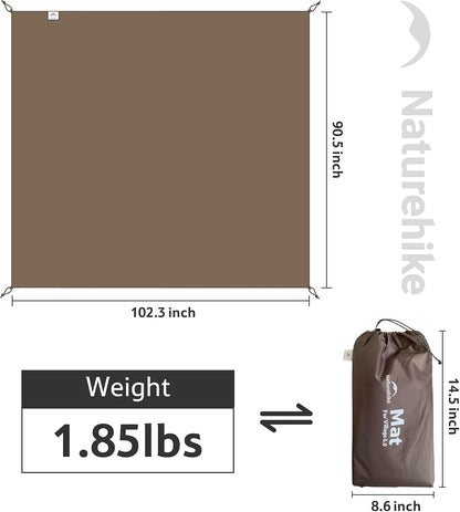 Naturehike Village Tent Footprint,Waterproof PU 3000mm Wear-Resistant Groundsheet Floor Mat