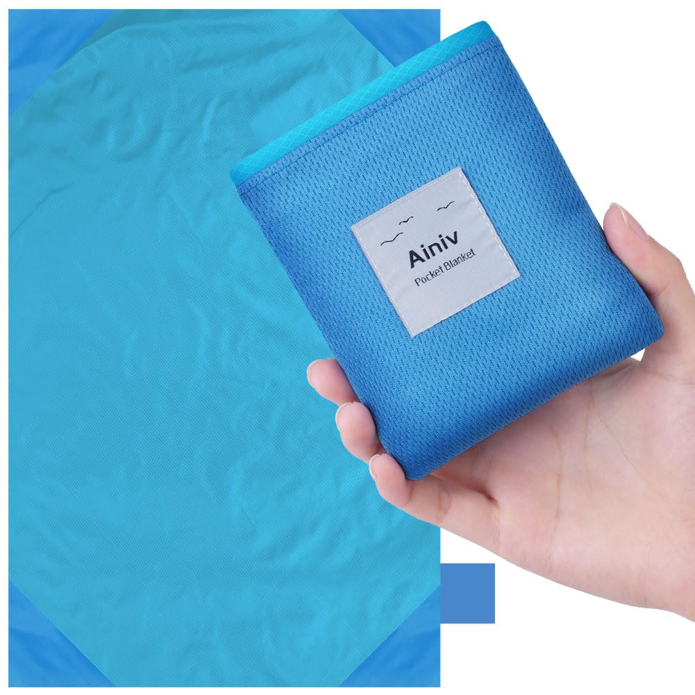 Ainiv Picnic Blanket, Mini Pocket Beach Mat 27.5 x 43.3IN (1-2 People)
