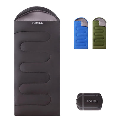 Double Sleeping Bags Queen Size for Adults Camping with 2 Pillows