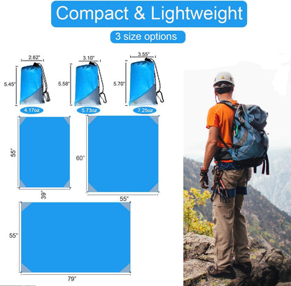Pocket Picnic Blanket, Compact Lightweight Tarp for Camping