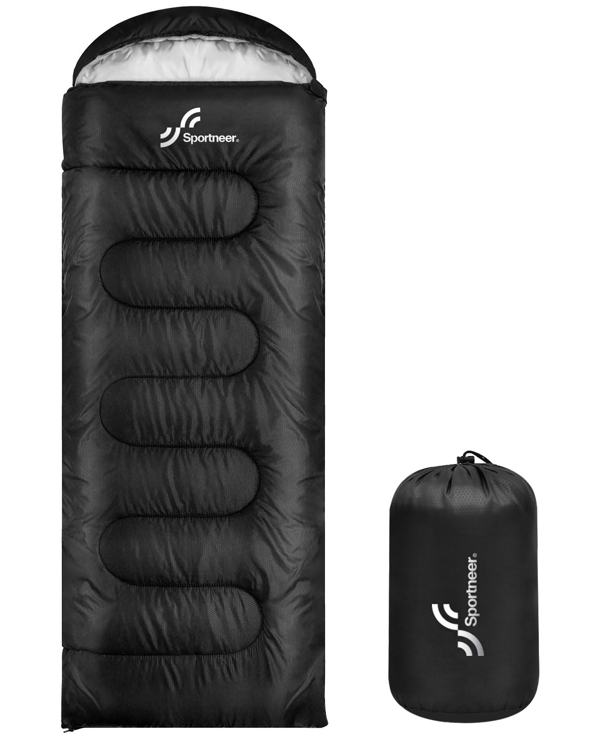 Sportneer Sleeping Bag, 3 Seasons Warm Cold Weather Sleeping Bags for Adults Kids Boys Girls with Compression Sack- Lightweight Camping Essentials Gear Accessories, Backpacking, Hiking
