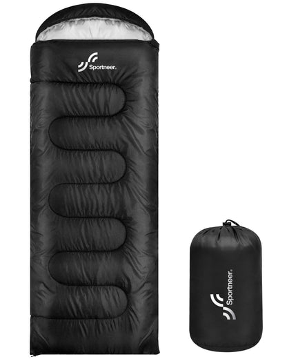 Sportneer Sleeping Bag, 3 Seasons Warm Cold Weather Sleeping Bags for Adults Kids Boys Girls with Compression Sack- Lightweight Camping Essentials Gear Accessories, Backpacking, Hiking