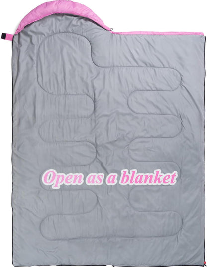 Sleeping Bag - 3 Seasons for Adults Boys Girls Camping Hiking - Warm Cold Weather Lightweight Portable with Compression Bag for Backpacking in Spring, Summer, Fall and Winter