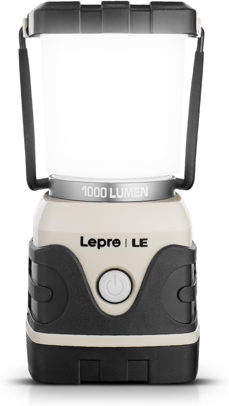 Lepro 1000LM Battery Powered LED Camping Lantern with 4 Light Modes, White