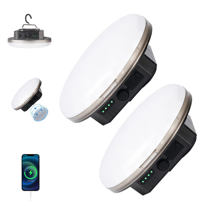 Transparent 5000LM 3 Color Light & Stepless Dimming 40W Camping Tent Light
