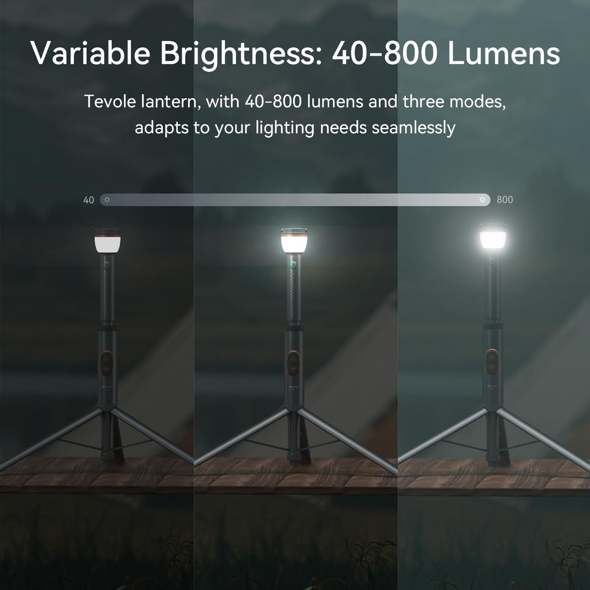 Telescopic Camping Light Collapsible 800 Lumens IP65 Waterproof Smart Remote Magnetic Base USB Rechargeable Battery Adjustable Height for Outdoor Adventure Hiking Emergency Lighting
