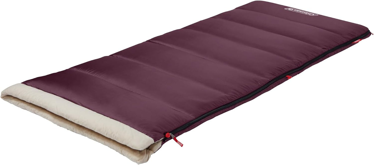 Coleman Autumn Glen Sleeping Bag, Lightweight Sleeping Bag with No-Snag Zipper & Storage Stuff Sack, Machine Washable for Easy Cleaning, Great for Camping, Sleepovers, & Guests