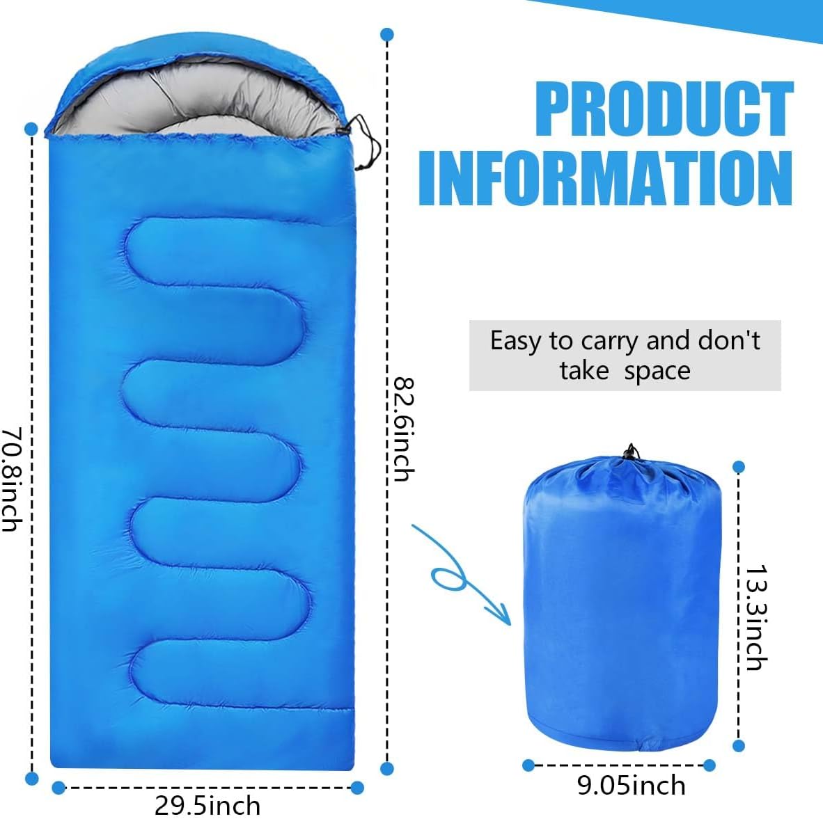 Camping Sleeping Bags for Adults Kids Waterproof Lightweight Sleeping Bag for Cold Weather or Warm Backpacking Hiking Mountaineering Indoor Outdoor Use