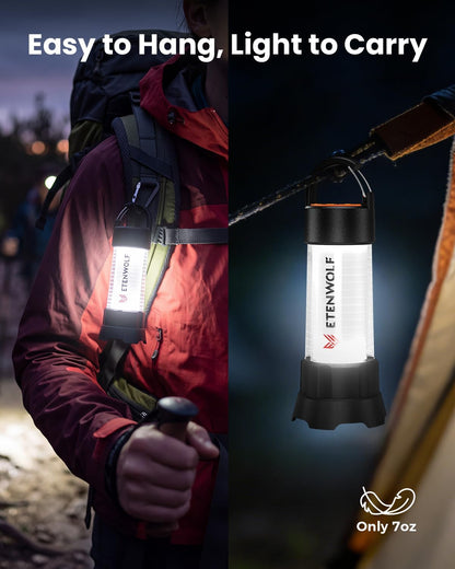 ETENWOLF 1000LM Portable Camping Lantern, 5000mAh Rechargeable Flashlight