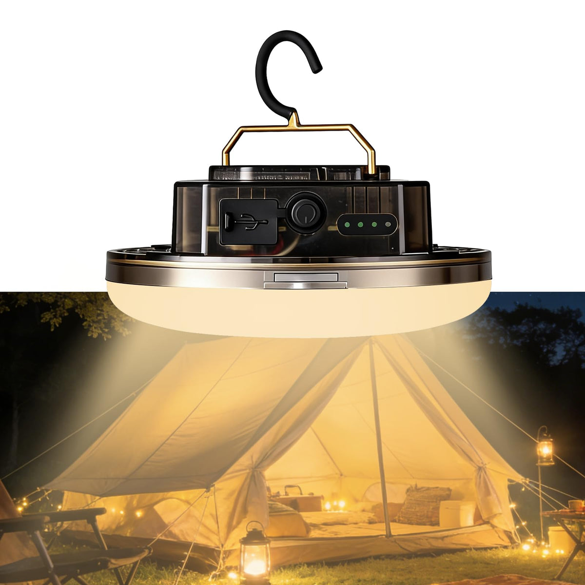 Rechargeable Camping Tent Light Portable LED Camp Lantern