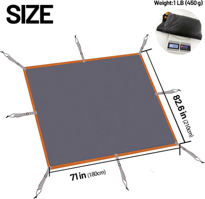 Tent Footprint,71" X 82.6" Waterproof PU 3000mm Camping Tarp - Foldable Picnic Blanket Sandproof Lightweight Ground Sheet Mat for Outdoor,Camping,Hiking,Beach,Tent,Park,Music Festival