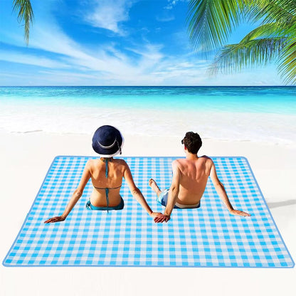 LRUUIDDE Extra Large Picnic Blanket Beach Blankets, Outdoor Foldable Waterproof Sand Mat for Beach Camping Hiking Travel Family Concerts Grass Park Music Festival Lawn Mats (Brown, 80x60inch)