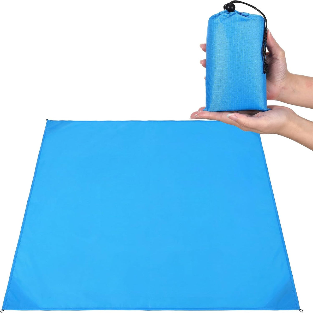 Bremorou Pocket Blanket, Small Picnic Blanket, Waterproof Mat, Foldable Travel Beach Mat for Hiking Camping, Sandproof Lightweight for Outdoor Beach Hiking Camping, 55"x59"