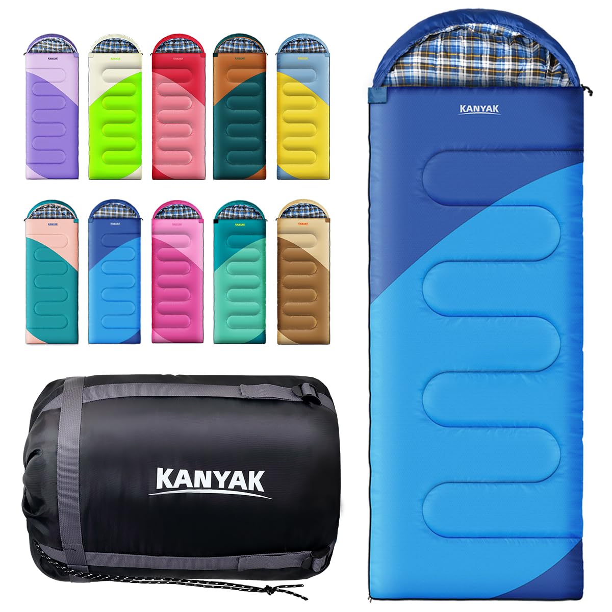 Camping Sleeping Bag for Adults Kids Teens,Waterproof Lightweight