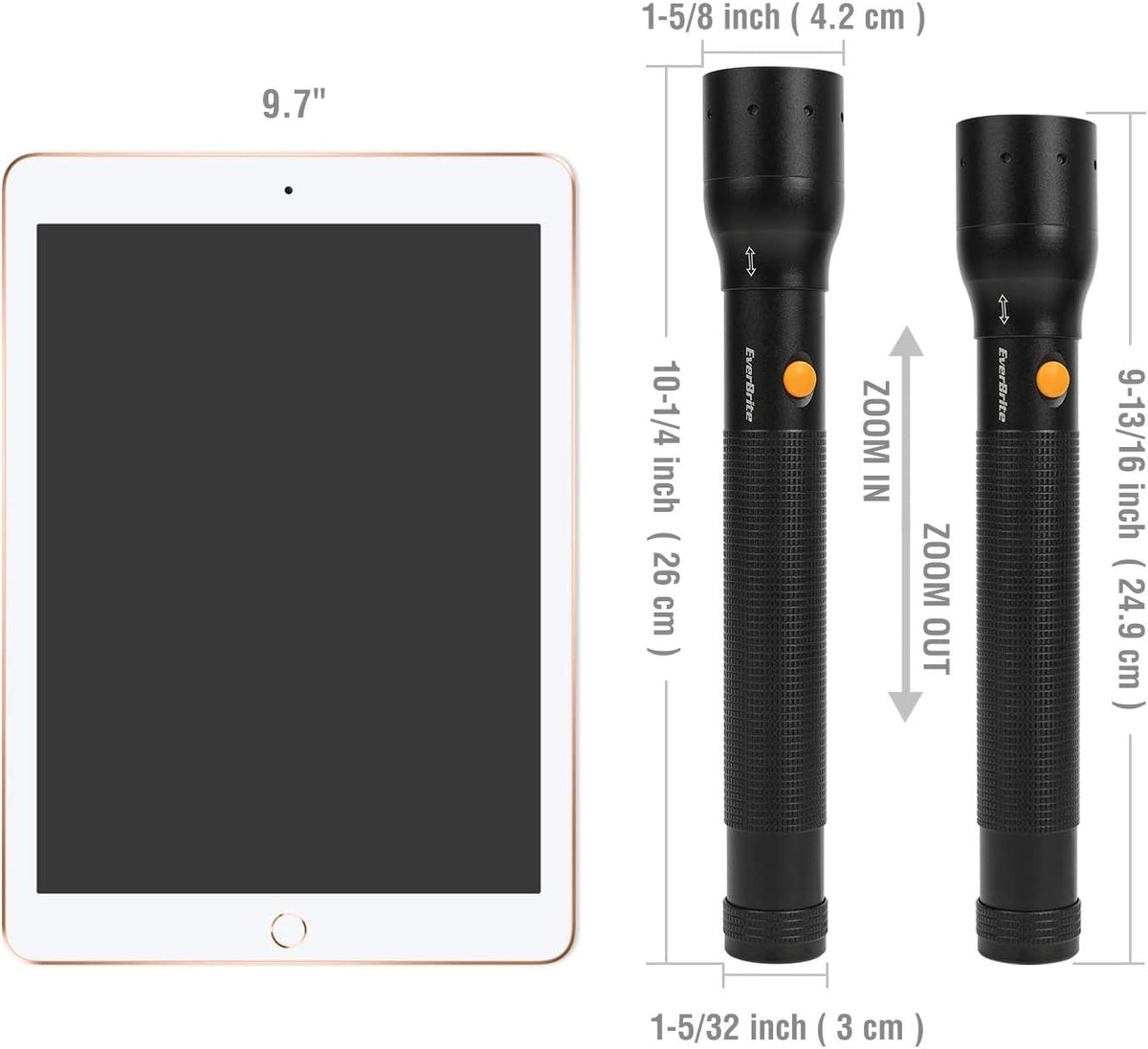 EverBrite Tactical Flashlight, 900 Lumen Zoomable, 3 Light Modes