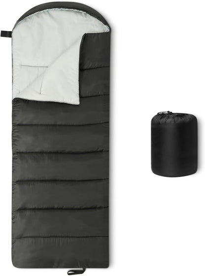 Amazon Basics Sleeping Bags for Adults, Camping Essentials, 3 Season Warm & Cool Weather