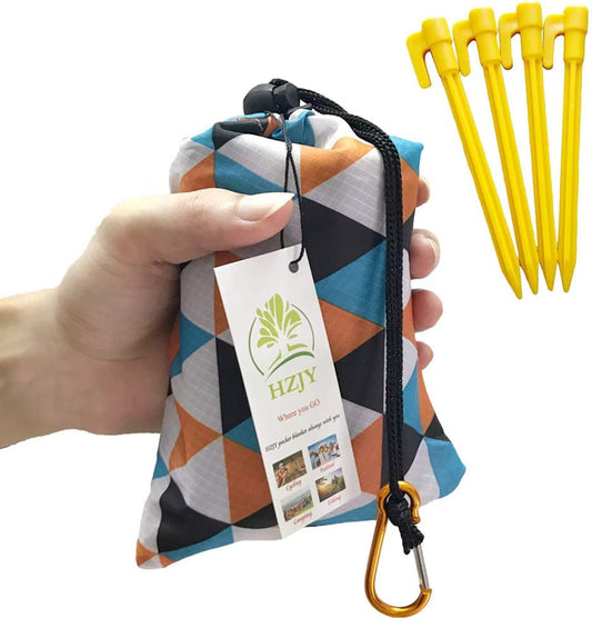 Pocket Picnic Blanket, Compact Lightweight Waterproof Beach Blanket