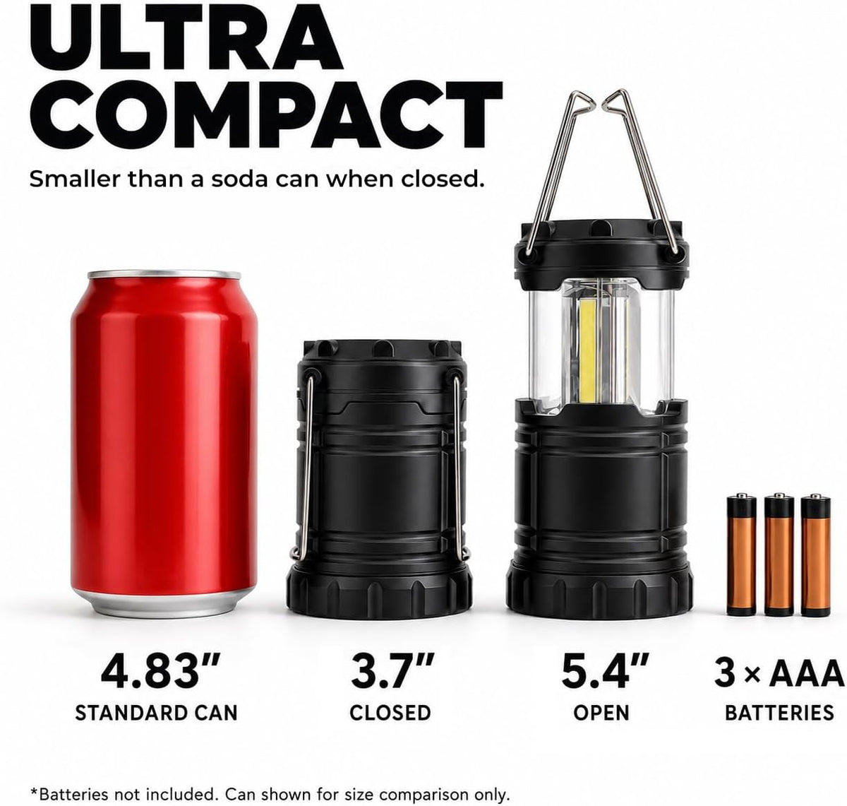 MalloMe Camping Lights LED Lantern Flashlights, Battery Operated Lamp Tent Lanterns for Power Outages, Camping Essentials Outdoor,Home,Emergency Gear, Hurricane Survival (3 AAA batteries not included)