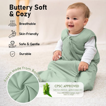 Yoofoss Baby Sleep Sack 6-12 Months Rayon Made from Bamboo 1.0 Tog